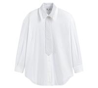 Loose Fit Shirt with Tie, Made in Europe brilliant white