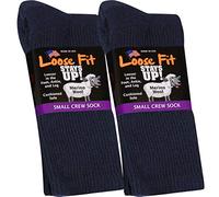 Loose Fit Stays Up Solid Merino Wool Men's and Women's Sock 2 Pack, Navy, Large