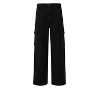 Loose Fit Straight Leg Cargo Jeans QS Noir 28x34
