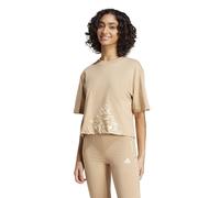 Loose Fit T-Shirt with Animal Print, 3-Stripes beige