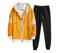 Loose Fitting Fall Outfits for Men 2 Piece Hooded Cozy Loungewear Casual 2025 Sweatshirt with Hood Sweatpants Set Sports Sweatsuits Sets Active Joggers Going Out Tracksuit Sets Comfy