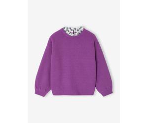Loose-Fitting Jumper with Fancy Collar for Girls violet