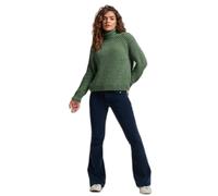 Loose-fitting turtleneck sweater with stitching for women Superdry Vert L