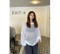 Loose Hollow Out Thin Knitted Pullover Sweater Women Long Sleeve Korean Lazy Style Ladies Jumper 2022 Autumn Spring Chic