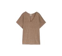 Loose Knit V-Neck T-Shirt for Women Tom Tailor Marron XS