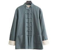 Loose Large Kung Fu Uniform Jacket Mens Tang Suit Chinese Traditional Clothes Long Sleeve,Tai Chi Uniform Shirt Qi Gong Wing Chun Shirt Training Cloths Apparel Cloth
