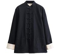 Loose Large Kung Fu Uniform Jacket Mens Tang Suit Chinese Traditional Clothes Long Sleeve,Tai Chi Uniform Shirt Qi Gong Wing Chun Shirt Training Cloths Apparel Cloth