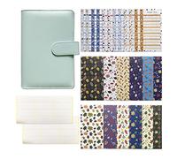 Loose-Leaf Binder Notebook 6-Ring Budget Binder Set with Sheets Label Stickers for Women Men Commercial Budgeting Planner with Stickers Labels Cash Envelopes Wallet Planner and Monthly Bill Organizer