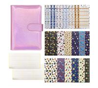 Loose-Leaf Binder Notebook 6-Ring Budget Binder Set with Sheets Label Stickers for Women Men Commercial Budgeting Planner with Stickers Labels Cash Envelopes Wallet Planner and Monthly Bill Organizer