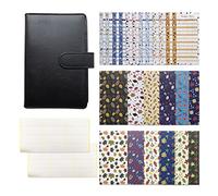 Loose-Leaf Binder Notebook 6-Ring Budget Binder Set with Sheets Label Stickers for Women Men Commercial Budgeting Planner with Stickers Labels Cash Envelopes Wallet Planner and Monthly Bill Organizer