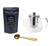 Loose Leaf Gift Set, Heat Resistant Teapot, Tea Measuring Spoon, 100g Loose Leaf Tea, Camellios (Tropical Rooibos)