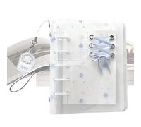 Loose Leaf Notebook, Clear Snowflake Journal, 4.72x3.94x0.98 Inches Writing Build, Student Kid College Accessory, Office Home Work Tool with Compact Design, Household Device for Study Travel and Party