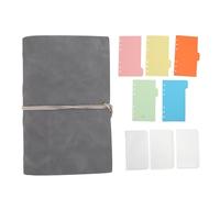 Loose Leaf Notebook with 80 Sheets, Detachable 6 Ring, PU Leather Cover Cyan - Multi Insert Pages, Durable Material, Ideal for Note Taking and Writing (Gray)