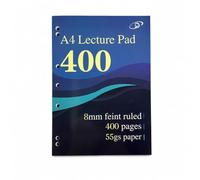 Loose Leaf Paper Lecture Pad 8mm Ruled, Blue, 400 Pages