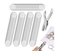 Loose Leaf Ring Binder Book Accessories with Hole Punch Small Keychain Ring for Teacher Home Office Artist Planner Writer School Projects Presentation DIY Crafts