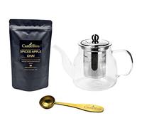 Loose Leaf Tea Set, Gift Set with Heat Resistant Teapot, Tea Measuring Spoon, 100g Loose Leaf Tea, Camellios (Spiced Apple Chai)