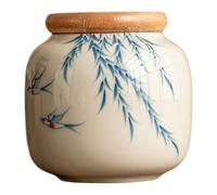 Loose Leaf Tea Storage 2x3.4in Portable Small Sealed Decorative Chinese Style Ceramic Tea Canister for Coffee Herb Sugar Spice Container Canister Tin Ceramic Jar Organ