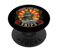 Loose Lips Sink Ships - Buccaneer Freebooter Pirate PopSockets Adhesive PopGrip
