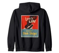 Loose lips sink ships, by Seymour Goff Zip Hoodie