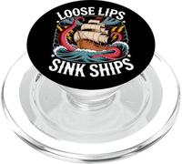 Loose Lips Sink Ships Pirate Octopus Vintage Graphic PopSockets PopGrip for MagSafe