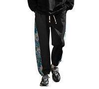 Loose Mens Japanese Retro Trend Plus Size Embroidered Color Matching Casual Trousers