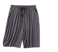 Loose Men's Pyjama Shorts for Men Lightweight Comfortable Pyjama Bottoms Sleep Pyjama Bottoms Plain Ultra Soft Nightwear Trousers with Pockets Elastic Waist with Drawstring Wide Shorts, A01 Dark Grey