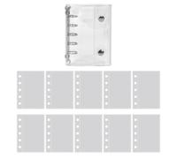 Loose Paper School PVC Transparent Cover 5 Ring - Loose Leaf Binder Paper 10 Pages, Workbook Shield Sleeve, Notebook Guard Case, Waterproof Study Organizer | Page Protector for Homework Class Notes