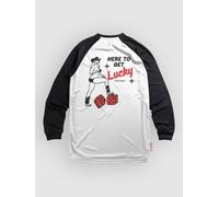 Loose Riders Here To Get Lucky Long Sleeve Jersey white XL
