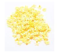 Loose Sequins 10mm 10g Five-Leaf Flower-Shaped PVC Bulk Mixed Sequined Star Glitter Sewing Clothing DIY Home Decoration for Crafts(AB Yellow)