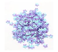 Loose Sequins 10mm 10g Five-Leaf Flower-Shaped PVC Bulk Mixed Sequined Star Glitter Sewing Clothing DIY Home Decoration for Crafts(AB Purple)
