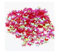Loose Sequins 10mm 10g Five-Leaf Flower-Shaped PVC Bulk Mixed Sequined Star Glitter Sewing Clothing DIY Home Decoration for Crafts(AB red)