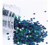 Loose Sequins , 2mm Flat Round Loose Sequins for Crafting Multicolor 10g Pack(AB Black 321)