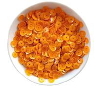 Loose Sequins 4mm 5mm 6mm 8mm 10mm New Concave Sequin Loose Round Cup Glitter for Crafts(Orange,5mm 20g)