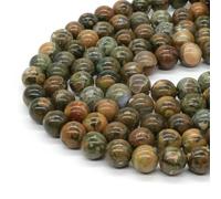 Loose Spacer Beads, Natural Larvikite Labradorite Round Loose Stone Beads Multicolor 4-10mm for Jewelry Making(Rainforest Jasper,4.0mm (About 91pcs))