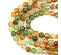 Loose Spacer Beads, Natural Larvikite Labradorite Round Loose Stone Beads Multicolor 4-10mm for Jewelry Making(Peacock Agate,6mm (About 63pcs))