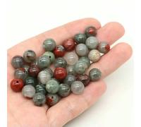Loose Spacer Beads, Natural Stone Volcanic Lava Round Loose Beads Multicolor 4-10mm for Jewelry Making DIY(Blood Stone,10mm-36-39pcs)