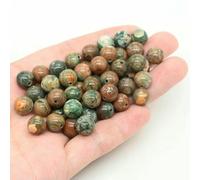 Loose Spacer Beads, Natural Stone Volcanic Lava Round Loose Beads Multicolor 4-10mm for Jewelry Making DIY(Green Rainforest,6mm- 56-60pcs)