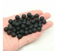 Loose Spacer Beads, Natural Stone Volcanic Lava Round Loose Beads Multicolor 4-10mm for Jewelry Making DIY(Volcanic Lava,10mm-36-39pcs)