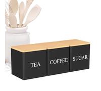 Loose Tea Canisters - 3 Pack 500ml Vintage Grain Organizer Rustic Coffee Container for Home Baker Drinkers | Airtight Storage Kitchen Countertop Pantry Shelves Daily Storage