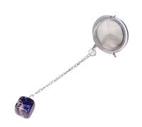 Loose Tea Infuser Filter Stainless Steel Mesh Strainer Crystal Stone Pendant Tea Balls Filter for Restaurant & Home Use Crystal Tea Strainers