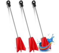 Loosh 3 Pcs 4" Paint Stirrer for Drill, Paint Mixer Attachment, Helix Epoxy Mixer for Concrete Resin Silicone Stirrer Paddle Compatible with Most Drills (Red)
