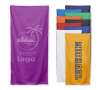 Loosusu Personalised Beach Towels for Kids Adults - Custom Beach Towels with Logo- Customised Sand Free Quick Dry Bath/Pool/Beach Towel with Photos Names for Boys Girls Women Men(Solid color)