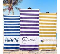 Loosusu Personalised Beach Towels for Kids Adults - Custom Beach Towels with Names & Logo- Customised Monogram Striped Towels with Photos,Sand Free Quick Dry Bath/Pool/Swim Towel for Boys Girls