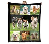 Loosusu Personalised Blanket with Dog Photos, Custom Gifts for Pet Dog Cat Lovers, Customized Blanket for Pets Dog Cat, Pet Memorial Present, Boyfriend Girlfriend Birthday,Couple