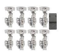 LOOTICH 110 Deg Kitchen Units Concealed Cabinet Door Mute Hinges 35mm Soft Close Inset and Embed Mounting 8 Piece (Include Drilling Jig)