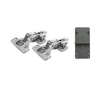 LOOTICH 110 Degree Half Overlay 35mm Soft Close Hinges with Hydraulic Damper for Kitchen Cabinet Cupboard Wardrobe Door Hinges with Drilling Template European Type Pack of 2