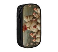 Lootpe A Brood Of Chickens Print Pencil Case,Storage Bag, Large Capacity Pencil Box, Portable Office Pen Bag With Zipper