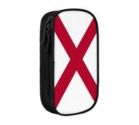 Lootpe Alabama State Flag Print Pencil Case,Storage Bag, Large Capacity Pencil Box, Portable Office Pen Bag With Zipper