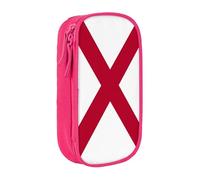 Lootpe Alabama State Flag Print Pencil Case,Storage Bag, Large Capacity Pencil Box, Portable Office Pen Bag With Zipper