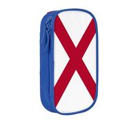 Lootpe Alabama State Flag Print Pencil Case,Storage Bag, Large Capacity Pencil Box, Portable Office Pen Bag With Zipper